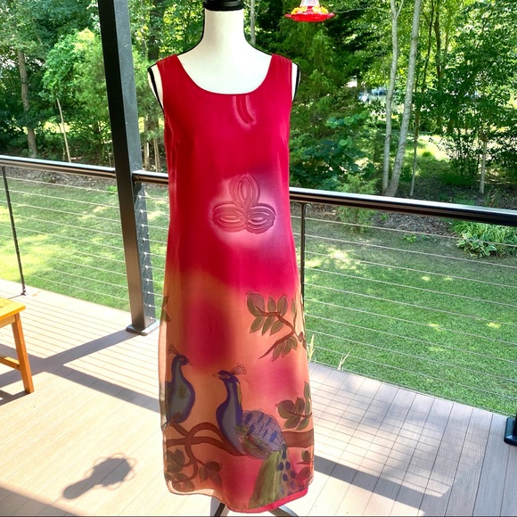 HP !🥂Vintage John Roberts — Size 6 . GORGEOUS, LongDress 🌷Airy & Flowey 🌹🌸🌺 - Picture 1 of 7